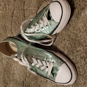 Mint green shiny Converse size 11